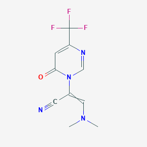 molecular formula C10H9F3N4O B14094527 3-(Dimethylamino)-2-[6-oxo-4-(trifluoromethyl)-1,6-dihydropyrimidin-1-yl]prop-2-enenitrile 