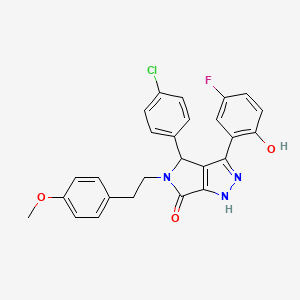 4-(4-chlorophenyl)-3-(5-fluoro-2-hydroxyphenyl)-5-[2-(4-methoxyphenyl)ethyl]-4,5-dihydropyrrolo[3,4-c]pyrazol-6(2H)-one