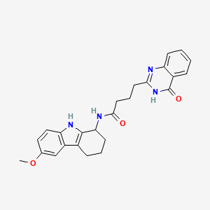 N-(6-methoxy-2,3,4,9-tetrahydro-1H-carbazol-1-yl)-4-(4-oxo-3,4-dihydroquinazolin-2-yl)butanamide