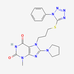 3-Methyl-7-[3-(1-phenyl-1H-tetrazol-5-ylsulfanyl)-propyl]-8-pyrrolidin-1-yl-3,7-dihydro-purine-2,6-dione