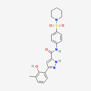 5-(2-hydroxy-3-methylphenyl)-N-[4-(piperidin-1-ylsulfonyl)phenyl]-1H-pyrazole-3-carboxamide