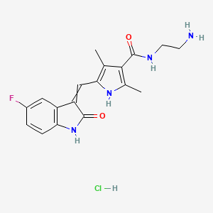 N-(2-aminoethyl)-5-{[(3Z)-5-fluoro-2-oxo-2,3-dihydro-1H-indol-3-ylidene]methyl}-2,4-dimethyl-1H-pyrrole-3-carboxamide hydrochloride