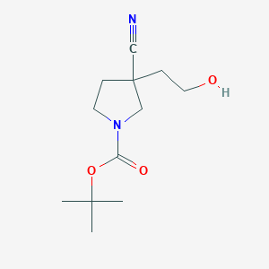 molecular formula C12H20N2O3 B1409460 叔丁基 3-氰基-3-(2-羟乙基)-吡咯烷-1-羧酸酯 CAS No. 1648864-58-7