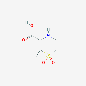 2,2-Dimethyl-1,1-dioxo-1,4-thiazinane-3-carboxylic acid