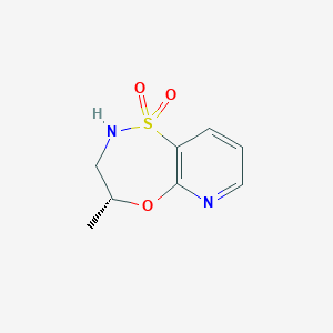 molecular formula C8H10N2O3S B1409465 (R)-4-methyl-3,4-dihydro-2H-pyrido[2,3-b][1,4,5]oxathiazepine 1,1-dioxide CAS No. 1799974-32-5