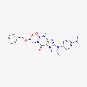 benzyl 2-(8-(4-(dimethylamino)phenyl)-1,7-dimethyl-2,4-dioxo-1H-imidazo[2,1-f]purin-3(2H,4H,8H)-yl)acetate