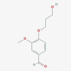 molecular formula C11H14O4 B14094681 4-(3-Hydroxypropoxy)-3-methoxybenzaldehyde 