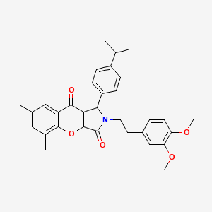 2-[2-(3,4-Dimethoxyphenyl)ethyl]-5,7-dimethyl-1-[4-(propan-2-yl)phenyl]-1,2-dihydrochromeno[2,3-c]pyrrole-3,9-dione