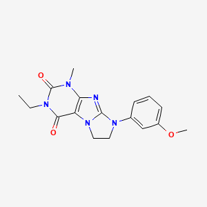 molecular formula C17H19N5O3 B14094705 3-ethyl-8-(3-methoxyphenyl)-1-methyl-7,8-dihydro-1H-imidazo[2,1-f]purine-2,4(3H,6H)-dione 