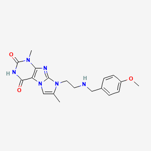 4-hydroxy-8-{2-[(4-methoxybenzyl)amino]ethyl}-1,7-dimethyl-1H-imidazo[2,1-f]purin-2(8H)-one