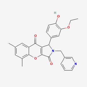 1-(3-Ethoxy-4-hydroxyphenyl)-5,7-dimethyl-2-(pyridin-3-ylmethyl)-1,2-dihydrochromeno[2,3-c]pyrrole-3,9-dione