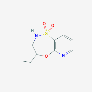 molecular formula C9H12N2O3S B1409480 4-ethyl-3,4-dihydro-2H-pyrido[2,3-b][1,4,5]oxathiazepine 1,1-dioxide CAS No. 1799974-41-6