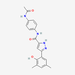 N-[4-(acetylamino)phenyl]-5-(2-hydroxy-3,5-dimethylphenyl)-1H-pyrazole-3-carboxamide