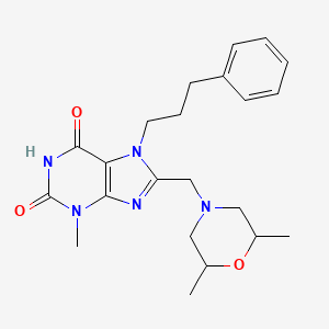 8-[(2,6-Dimethylmorpholin-4-yl)methyl]-3-methyl-7-(3-phenylpropyl)purine-2,6-dione