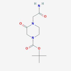 molecular formula C11H19N3O4 B1409485 Tert-butyl 4-(2-amino-2-oxoethyl)-3-oxopiperazine-1-carboxylate CAS No. 1951451-63-0