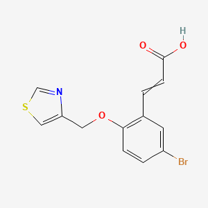 molecular formula C13H10BrNO3S B14094867 3-(5-Bromo-2-(thiazol-4-ylmethoxy)phenyl)acrylic acid 