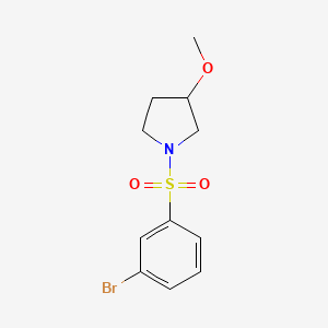 molecular formula C11H14BrNO3S B1409493 1-(3-Bromobenzenesulfonyl)-3-methoxypyrrolidine CAS No. 1967972-44-6