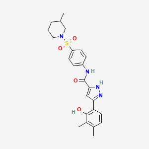 5-(2-hydroxy-3,4-dimethylphenyl)-N-{4-[(3-methylpiperidin-1-yl)sulfonyl]phenyl}-1H-pyrazole-3-carboxamide