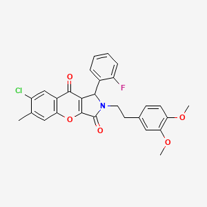 7-Chloro-2-[2-(3,4-dimethoxyphenyl)ethyl]-1-(2-fluorophenyl)-6-methyl-1,2-dihydrochromeno[2,3-c]pyrrole-3,9-dione