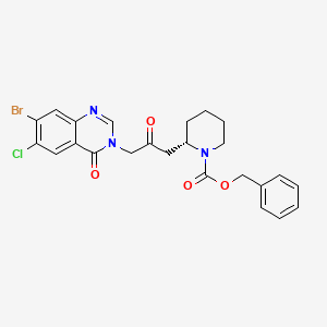 benzyl (S)-2-(3-(7-bromo-6-chloro-4-oxoquinazolin-3(4H)-yl)-2-oxopropyl)piperidine-1-carboxylate