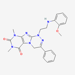 1-{2-[(2-methoxyphenyl)amino]ethyl}-7,9-dimethyl-3-phenyl-1,4-dihydro[1,2,4]triazino[3,4-f]purine-6,8(7H,9H)-dione