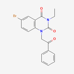 6-bromo-3-ethyl-1-(2-oxo-2-phenylethyl)quinazoline-2,4(1H,3H)-dione