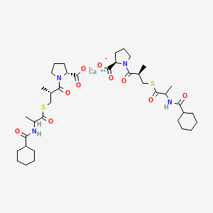 Calcium (S)-1-((S)-3-(((R)-2-(cyclohexanecarboxamido)propanoyl)thio)-2-methylpropanoyl)pyrrolidine-2-carboxylate