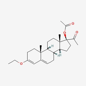 molecular formula C25H36O4 B14095082 [(8R,9R,10R,13S,14R,17S)-17-acetyl-3-ethoxy-10,13-dimethyl-1,2,7,8,9,11,12,14,15,16-decahydrocyclopenta[a]phenanthren-17-yl] acetate 