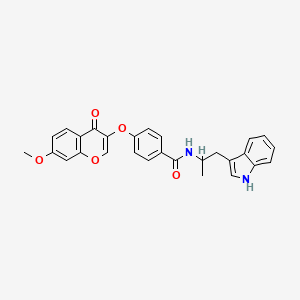 N-(1-(1H-indol-3-yl)propan-2-yl)-4-((7-methoxy-4-oxo-4H-chromen-3-yl)oxy)benzamide