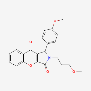 molecular formula C22H21NO5 B14095222 1-(4-Methoxyphenyl)-2-(3-methoxypropyl)-1,2-dihydrochromeno[2,3-c]pyrrole-3,9-dione 