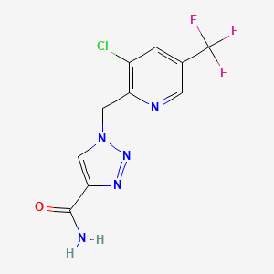 molecular formula C10H7ClF3N5O B1409530 1-((3-氯-5-(三氟甲基)吡啶-2-基)甲基)-1H-1,2,3-三唑-4-甲酰胺 CAS No. 1823188-06-2