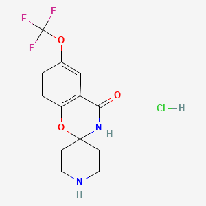 molecular formula C13H14ClF3N2O3 B1409532 6-(三氟甲氧基)螺[苯并[e][1,3]恶嗪-2,4'-哌啶]-4(3H)-酮盐酸盐 CAS No. 1823184-48-0