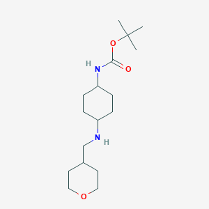 molecular formula C17H32N2O3 B1409538 trans-{4-[(Tetrahydropyran-4-ylmethyl)-amino]-cyclohexyl}-carbamic acid tert-butyl ester CAS No. 1849424-24-3