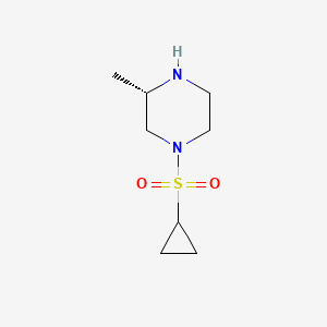 molecular formula C8H16N2O2S B1409544 (3S)-1-(环丙烷磺酰基)-3-甲基哌嗪 CAS No. 1604418-55-4