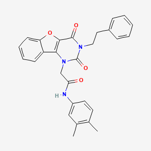 N-(3,4-dimethylphenyl)-2-[2,4-dioxo-3-(2-phenylethyl)-3,4-dihydro[1]benzofuro[3,2-d]pyrimidin-1(2H)-yl]acetamide