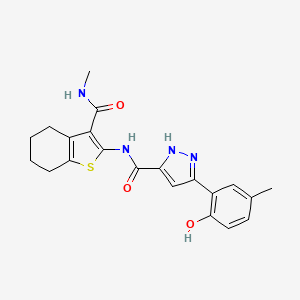 5-(2-hydroxy-5-methylphenyl)-N-[3-(methylcarbamoyl)-4,5,6,7-tetrahydro-1-benzothiophen-2-yl]-1H-pyrazole-3-carboxamide