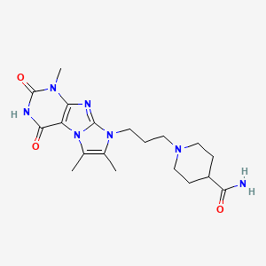 1-[3-(4-hydroxy-1,6,7-trimethyl-2-oxo-1,2-dihydro-8H-imidazo[2,1-f]purin-8-yl)propyl]piperidine-4-carboxamide