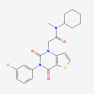 2-(3-(3-chlorophenyl)-2,4-dioxo-3,4-dihydrothieno[3,2-d]pyrimidin-1(2H)-yl)-N-cyclohexyl-N-methylacetamide