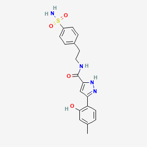 3-(2-hydroxy-4-methylphenyl)-N-[2-(4-sulfamoylphenyl)ethyl]-1H-pyrazole-5-carboxamide