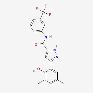 5-(2-hydroxy-3,5-dimethylphenyl)-N-[3-(trifluoromethyl)phenyl]-1H-pyrazole-3-carboxamide