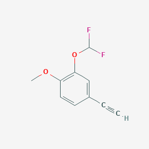molecular formula C10H8F2O2 B1409555 2-(Difluoromethoxy)-4-ethynyl-1-methoxybenzene CAS No. 1564506-96-2