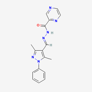 N'-[(E)-(3,5-dimethyl-1-phenyl-1H-pyrazol-4-yl)methylidene]pyrazine-2-carbohydrazide