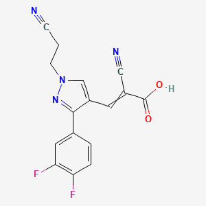 2-Cyano-3-(1-(2-cyanoethyl)-3-(3,4-difluorophenyl)-1h-pyrazol-4-yl)acrylic acid