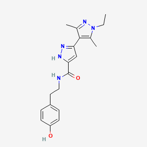 1'-ethyl-N-[2-(4-hydroxyphenyl)ethyl]-3',5'-dimethyl-1'H,2H-3,4'-bipyrazole-5-carboxamide