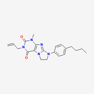 molecular formula C21H25N5O2 B14095618 6-(4-Butylphenyl)-4-methyl-2-prop-2-enyl-7,8-dihydropurino[7,8-a]imidazole-1,3-dione 