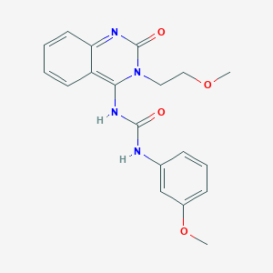 (E)-1-(3-(2-methoxyethyl)-2-oxo-2,3-dihydroquinazolin-4(1H)-ylidene)-3-(3-methoxyphenyl)urea