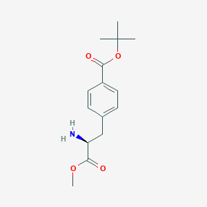molecular formula C15H21NO4 B1409565 tert-butyl 4-((S)-2-(methoxycarbonyl)-2-aminoethyl)benzoate CAS No. 791577-51-0