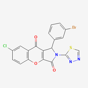 molecular formula C19H9BrClN3O3S B14095662 1-(3-Bromophenyl)-7-chloro-2-(1,3,4-thiadiazol-2-yl)-1,2-dihydrochromeno[2,3-c]pyrrole-3,9-dione 