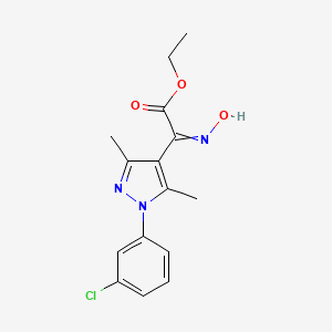 ethyl 2-[1-(3-chlorophenyl)-3,5-dimethyl-1H-pyrazol-4-yl]-2-(N-hydroxyimino)acetate