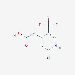 molecular formula C8H6F3NO3 B1409567 2-Hydroxy-5-(trifluoromethyl)pyridine-4-acetic acid CAS No. 1227580-24-6